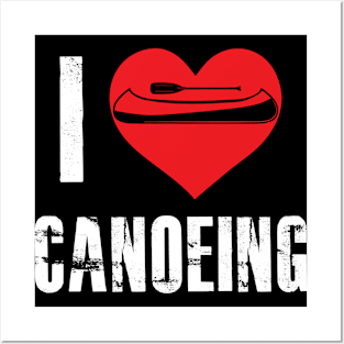 Canoeing Love Heart Water Paddles Sport Posters and Art